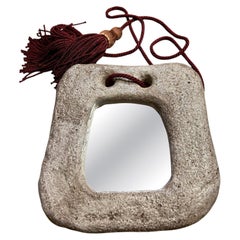 Ceramic mirror by Juliette Derel, France, 1960's