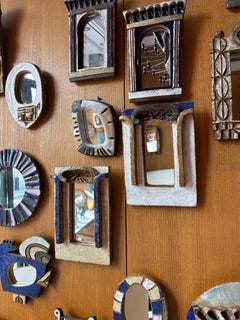 Keramikspiegel von les Argonautes, Frankreich 1960er Jahre