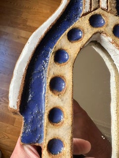 Miroir en céramique par les Argonautes, France années 1960