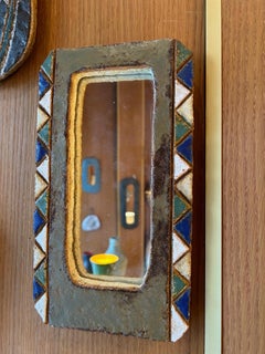 Specchio in ceramica di Les Argonautes, Francia, anni '60