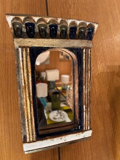 Ceramic mirror by les Argonautes, France, 1960's