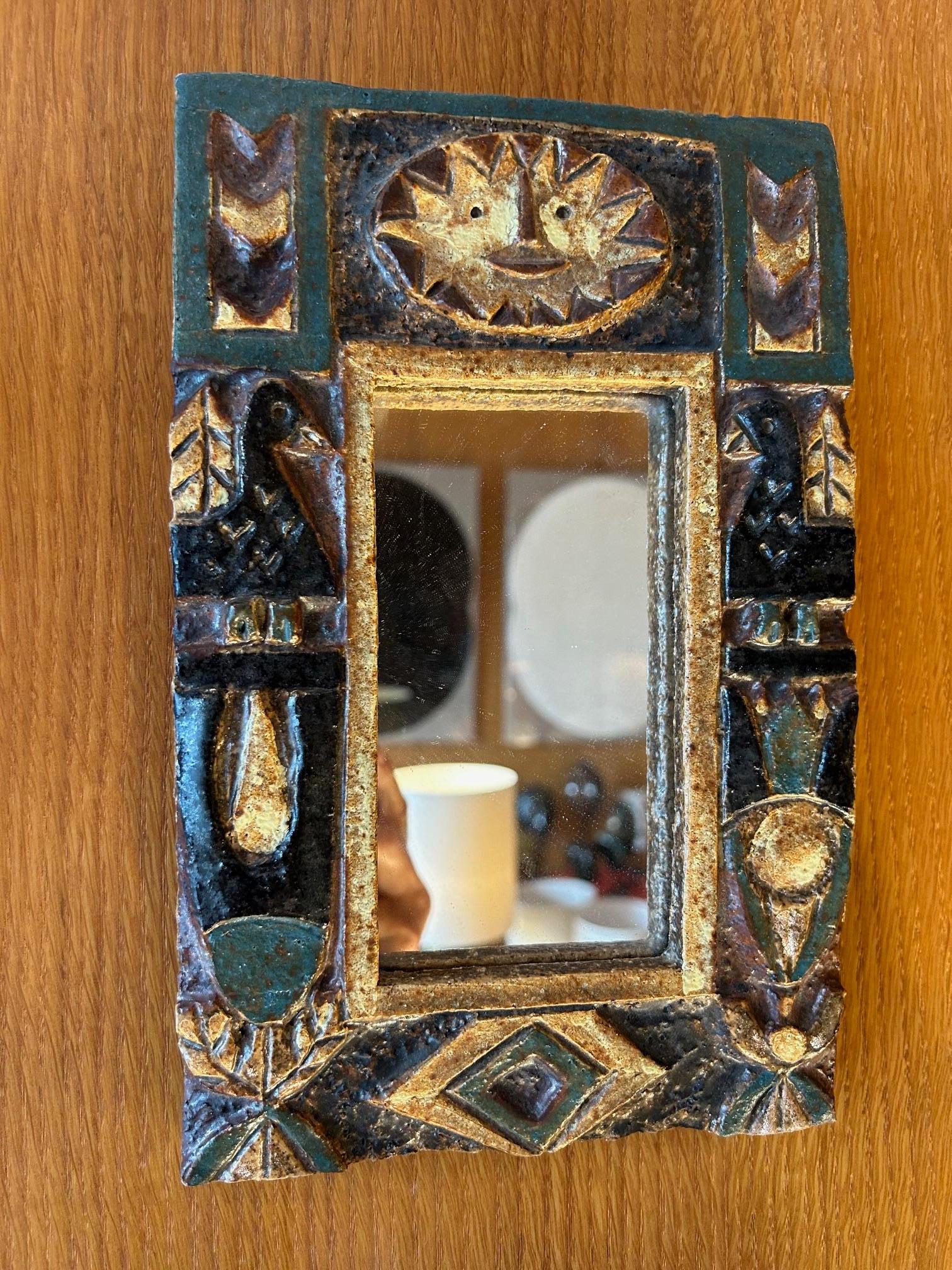 Ceramic mirror by les Argonautes, France, 1960's
Signed
