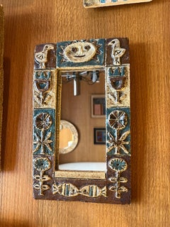 Keramikspiegel von les Argonautes, Frankreich 1960er Jahre