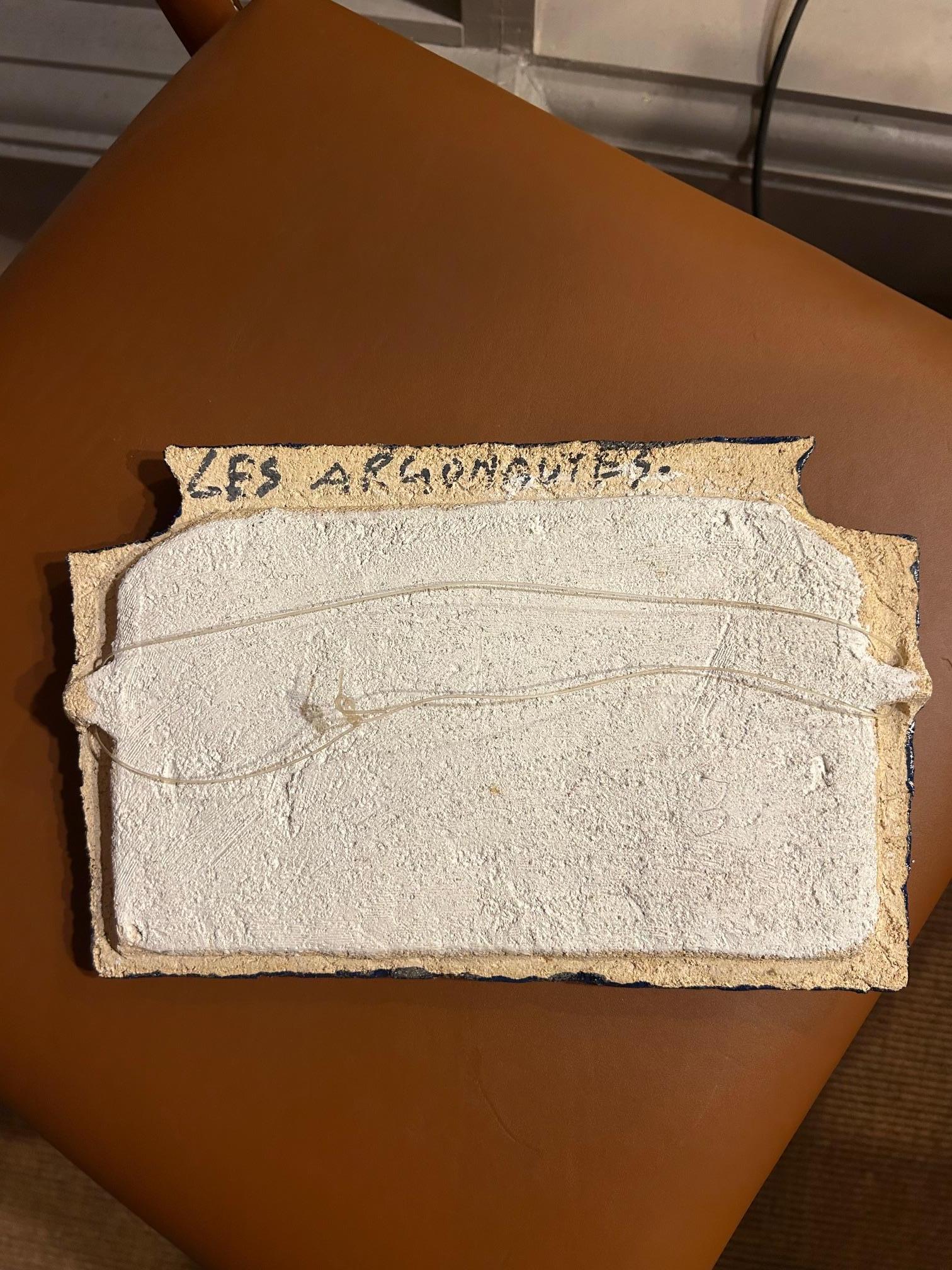 Fatto a mano Specchio in ceramica di Les Argonautes, Francia anni '60 in vendita