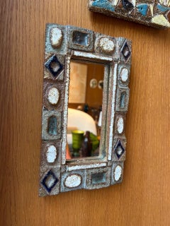 Keramikspiegel von les Argonautes, Frankreich 1960er Jahre