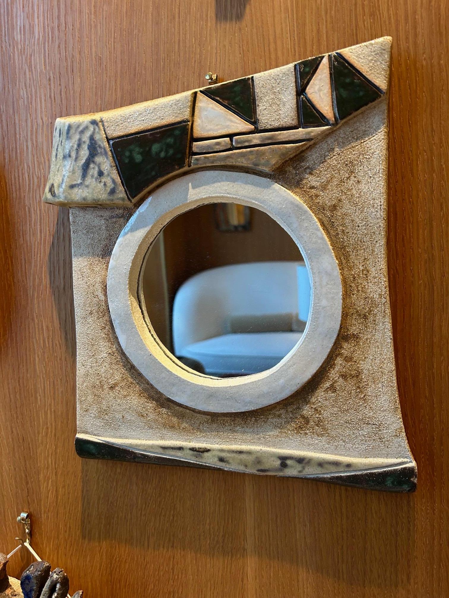 Miroir en céramique des Argonautes
1960's
Signé au dos