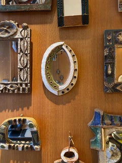 Specchio in ceramica di Les Argonautes, Francia anni '60