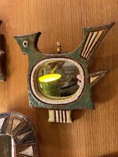 Specchio in ceramica di Les Argonautes, Francia anni '60