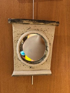 Ceramic mirror by les Argonautes, France 1960's