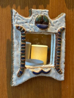 Keramikspiegel von les Argonautes, Frankreich 1960er Jahre