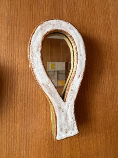 Specchio in ceramica di Les Argonautes, Francia anni '60