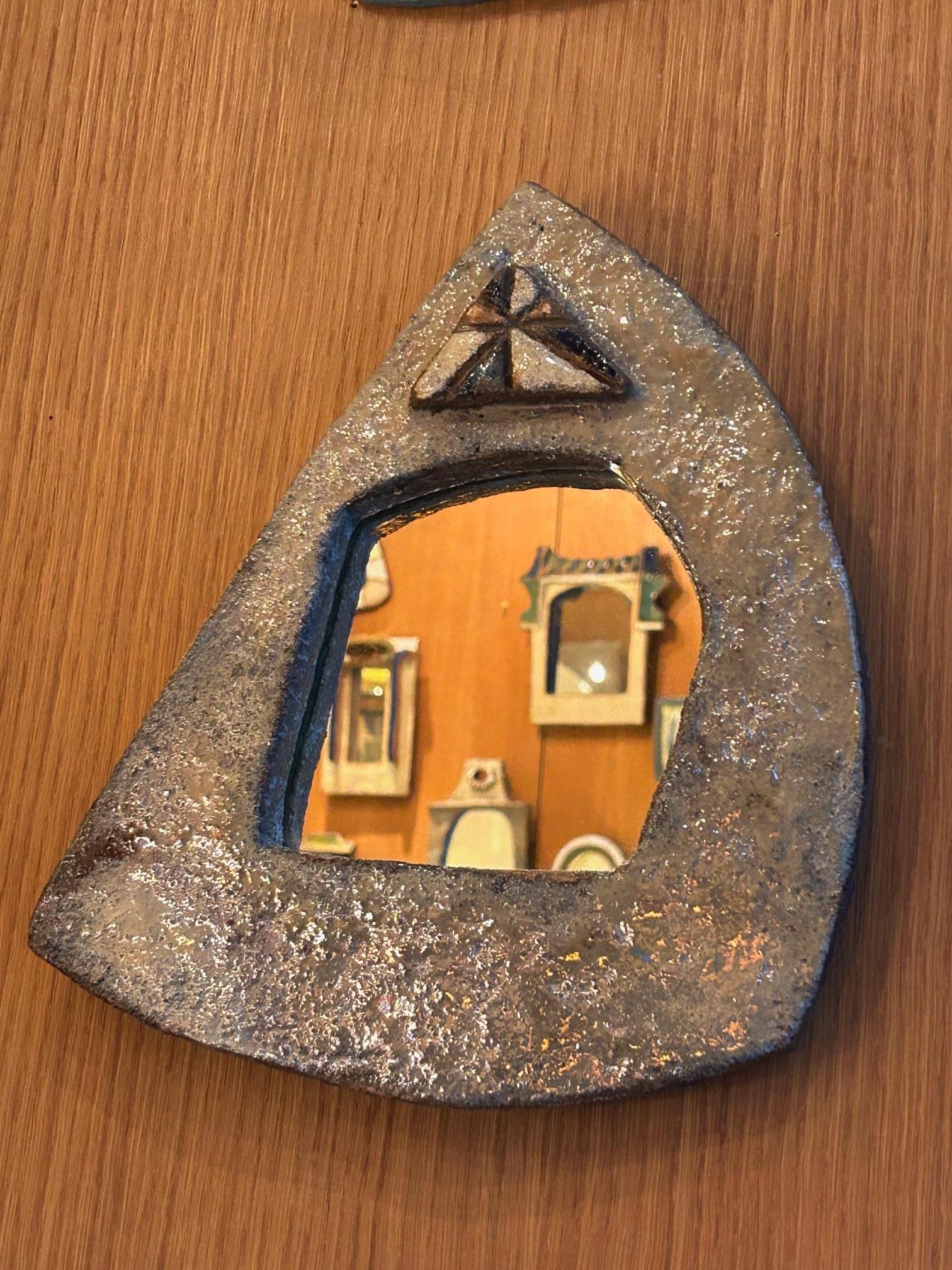 Modern Ceramic mirror by les Argonautes, France, 1960's For Sale