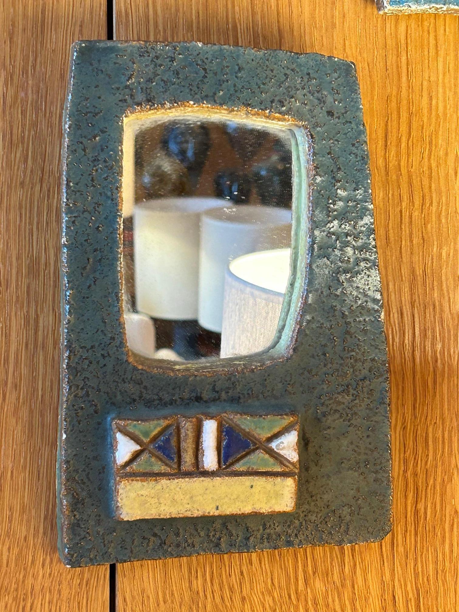 Modern Ceramic mirror by les Argonautes, France, 1960's For Sale