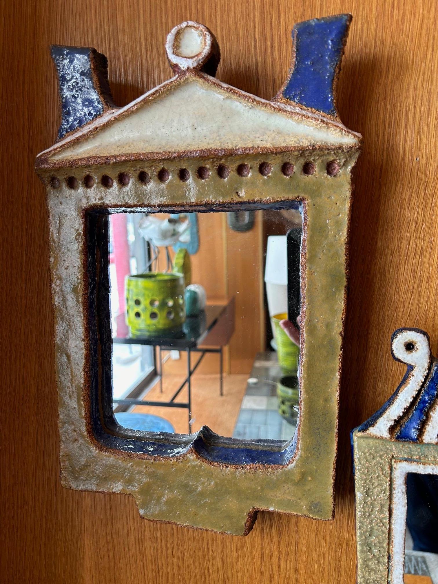 Modern Ceramic mirror by les Argonautes, France 1960's For Sale