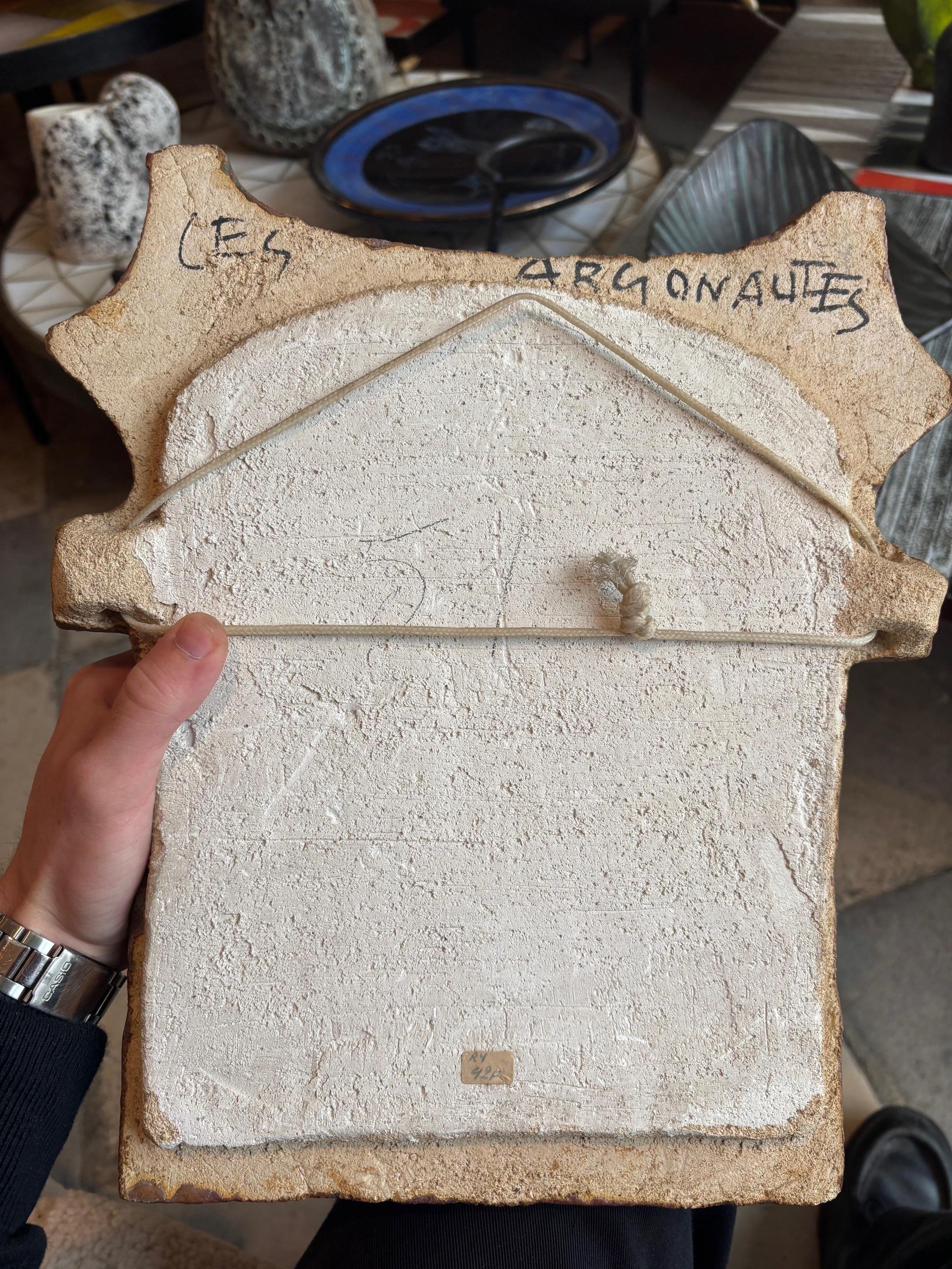 Espejo de cerámica de Les Argonautes, Francia Años 60 Francés en venta