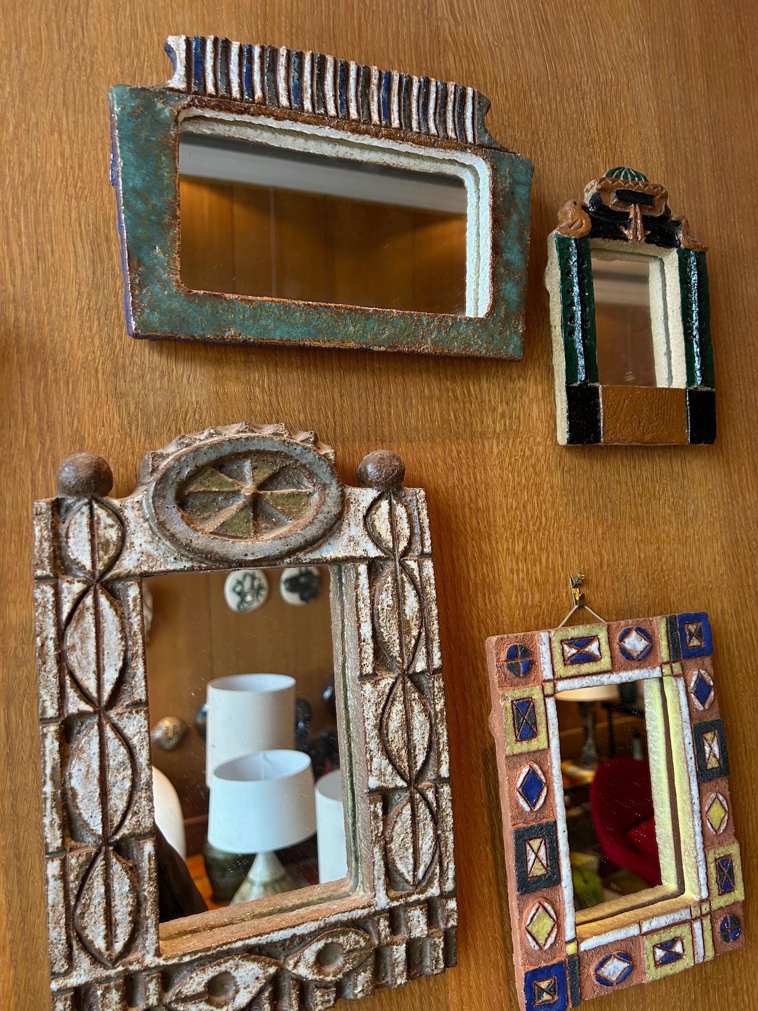 Specchio in ceramica di Les Argonautes, Francia anni '60 In condizioni buone in vendita a Paris, FR