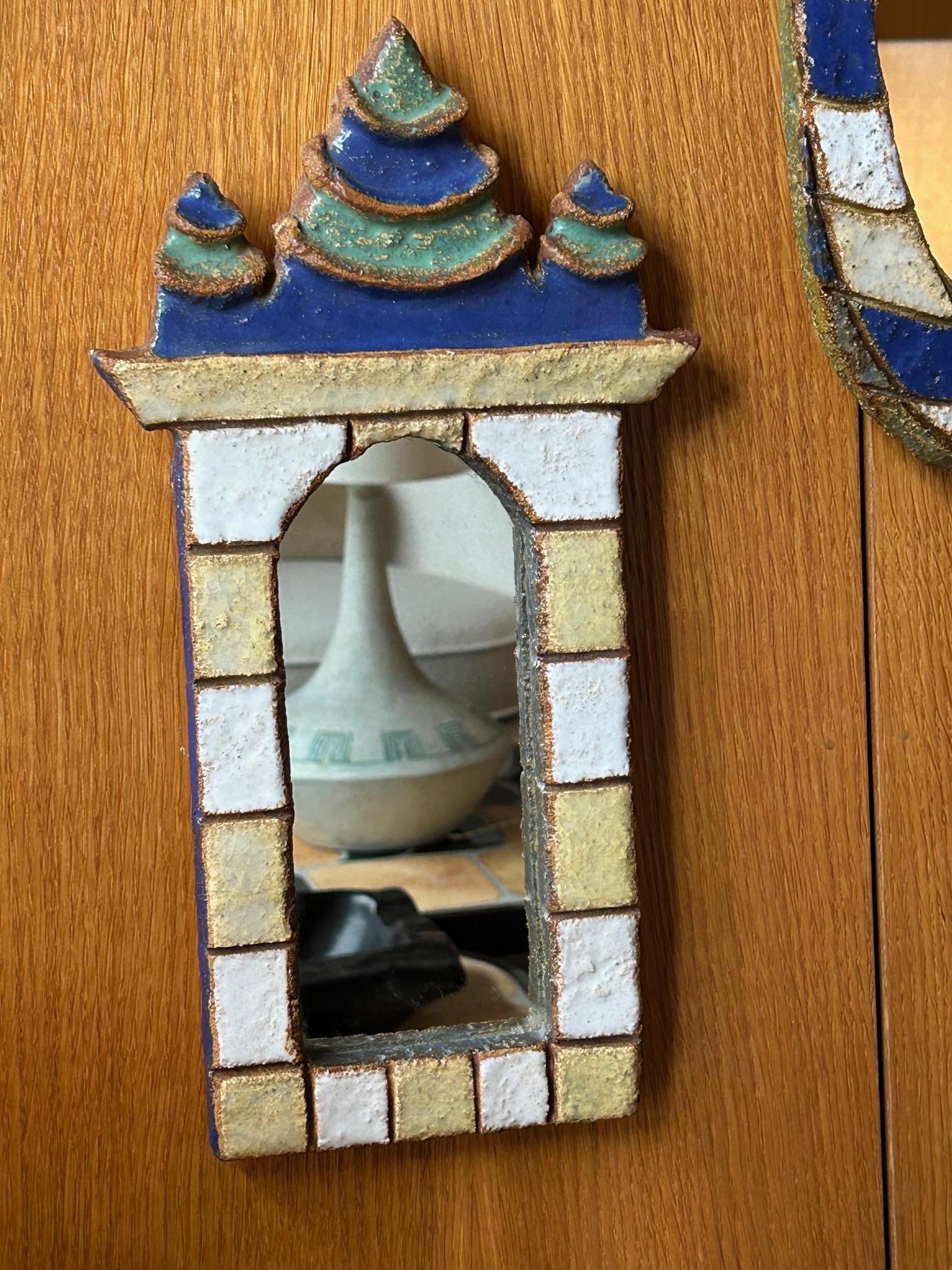 Keramikspiegel von les Argonautes, Frankreich 1960er Jahre (Moderne) im Angebot