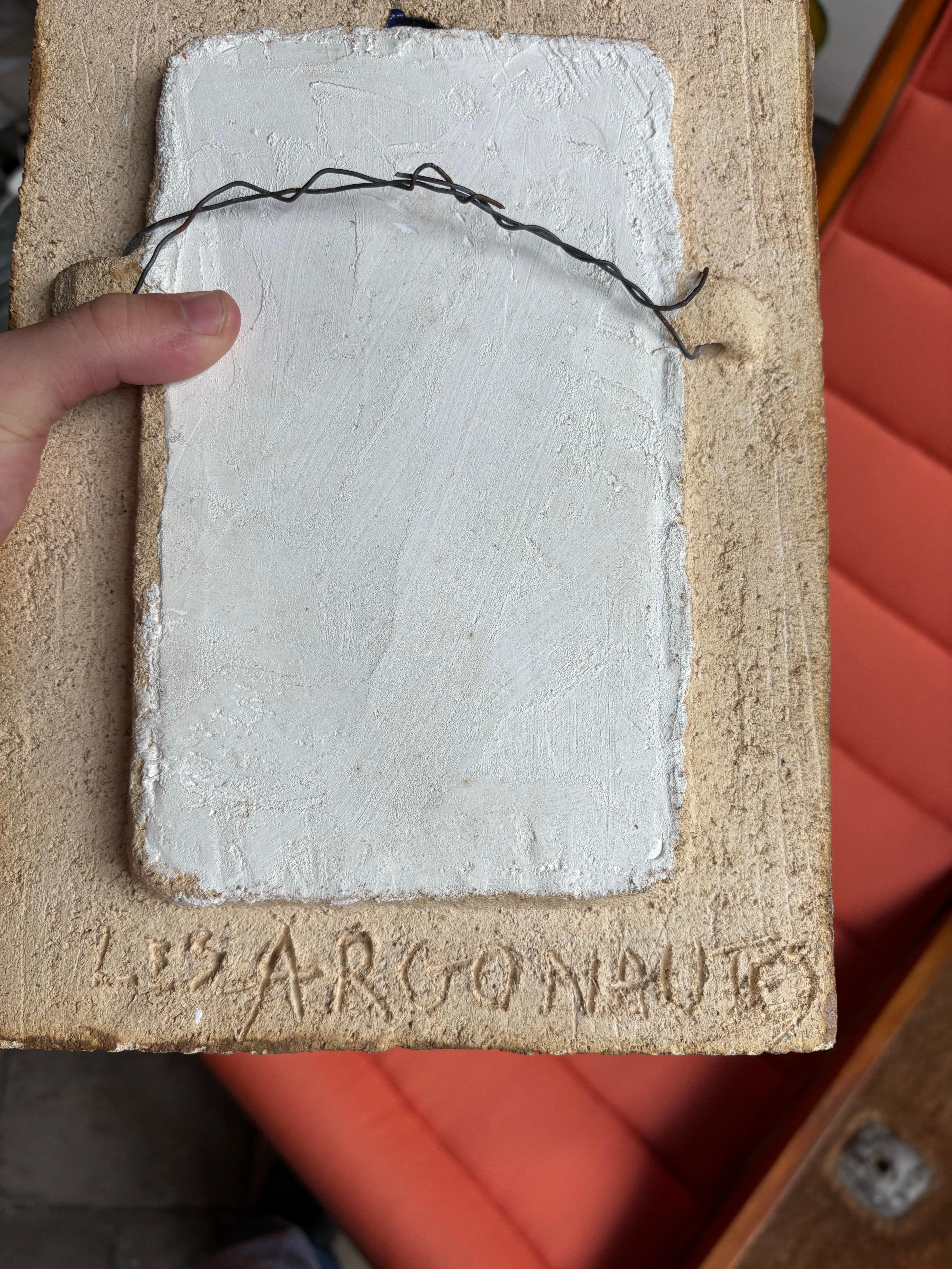 Ceramic mirror by les Argonautes, France 1960's In Good Condition For Sale In Paris, FR