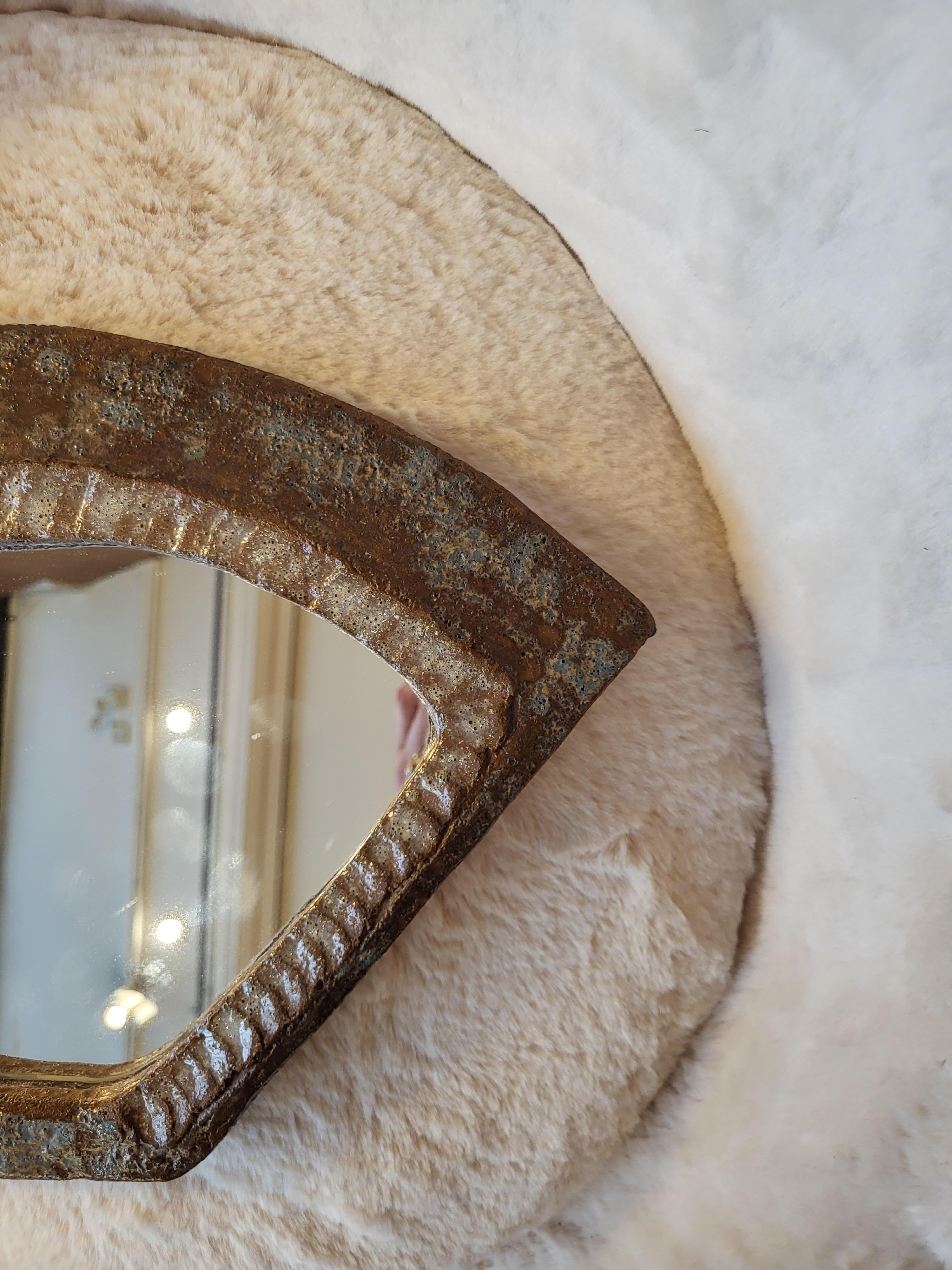 French Ceramic Mirror by les Argonautes, France 1960s For Sale