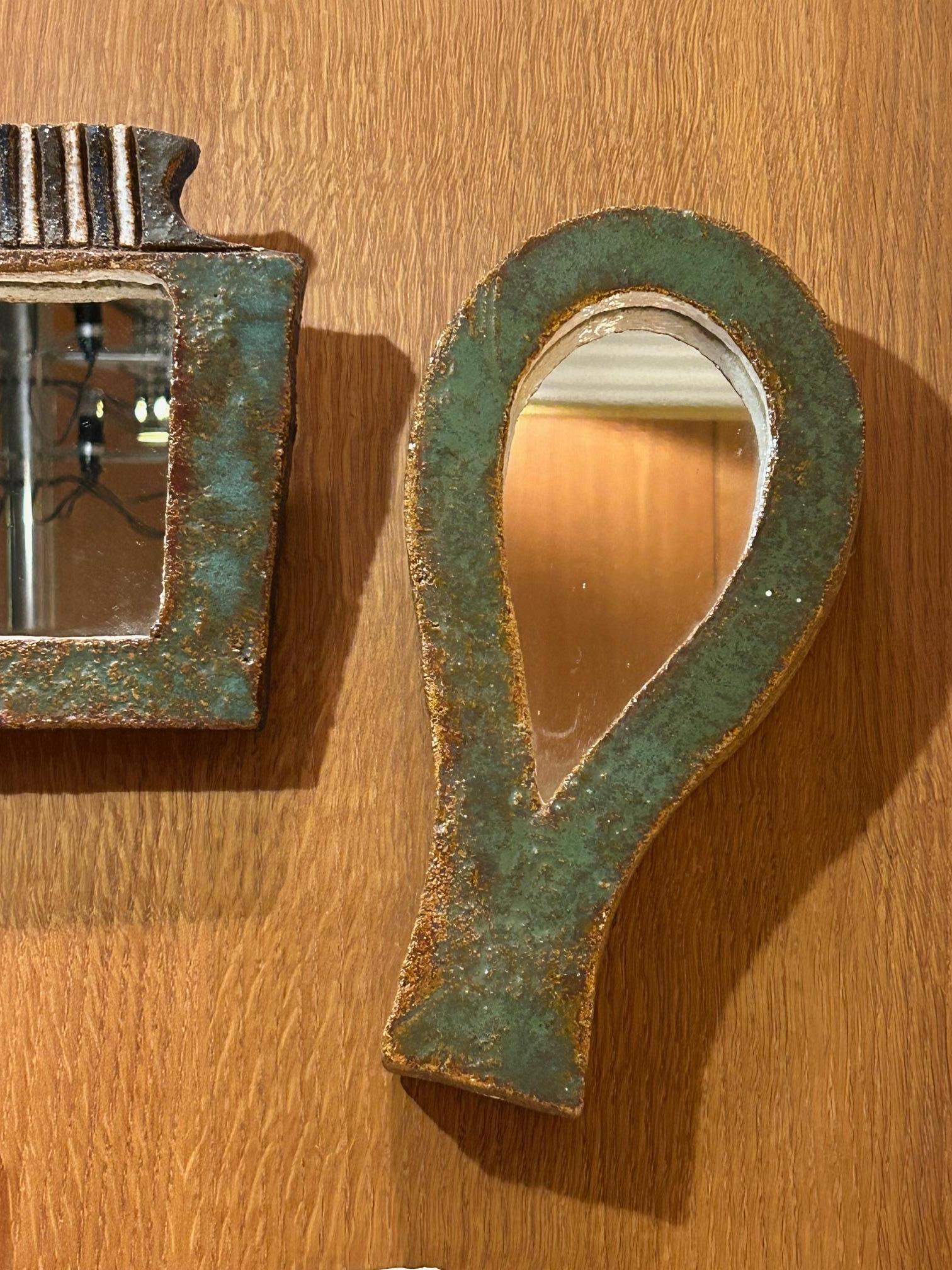 Keramikspiegel von les Argonautes, Frankreich 1960er Jahre (Französisch) im Angebot