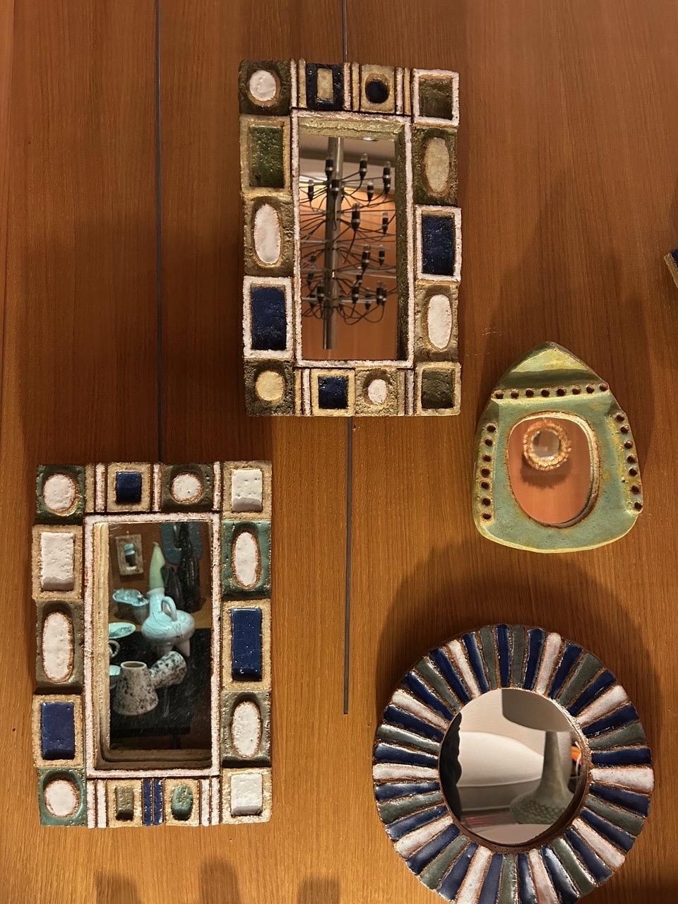 Ceramic mirror by les Argonautes, France 1960's For Sale 1