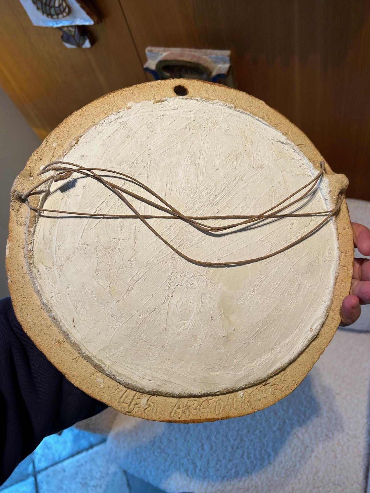 Ceramic mirror by les Argonautes, France 1960's In Good Condition For Sale In Paris, FR