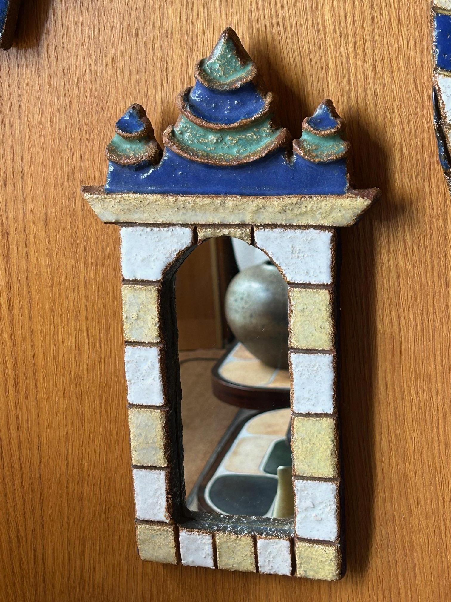 Keramikspiegel von les Argonautes, Frankreich 1960er Jahre im Zustand „Gut“ im Angebot in Paris, FR