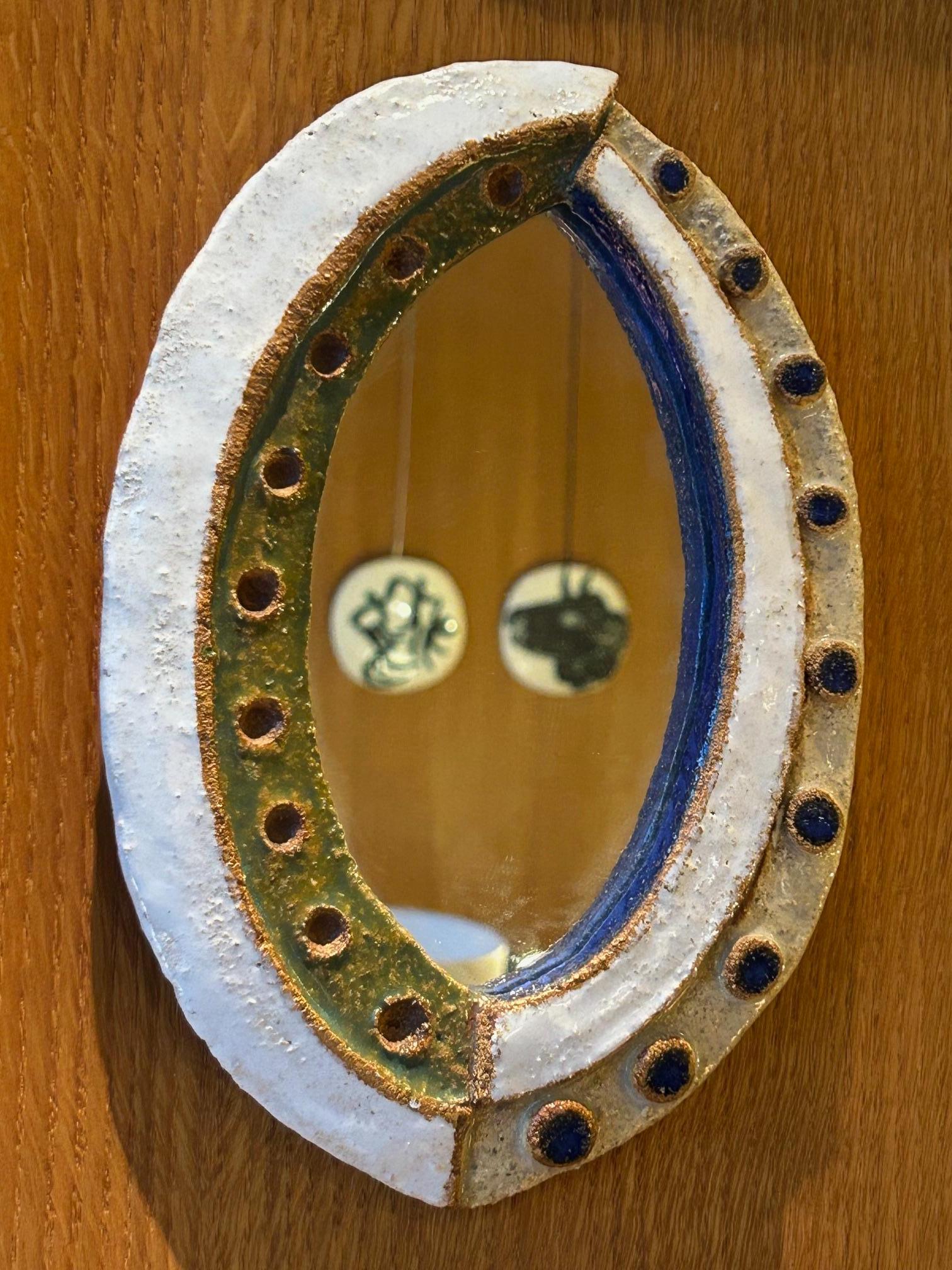 Keramikspiegel von les Argonautes, Frankreich 1960er Jahre im Zustand „Gut“ im Angebot in Paris, FR