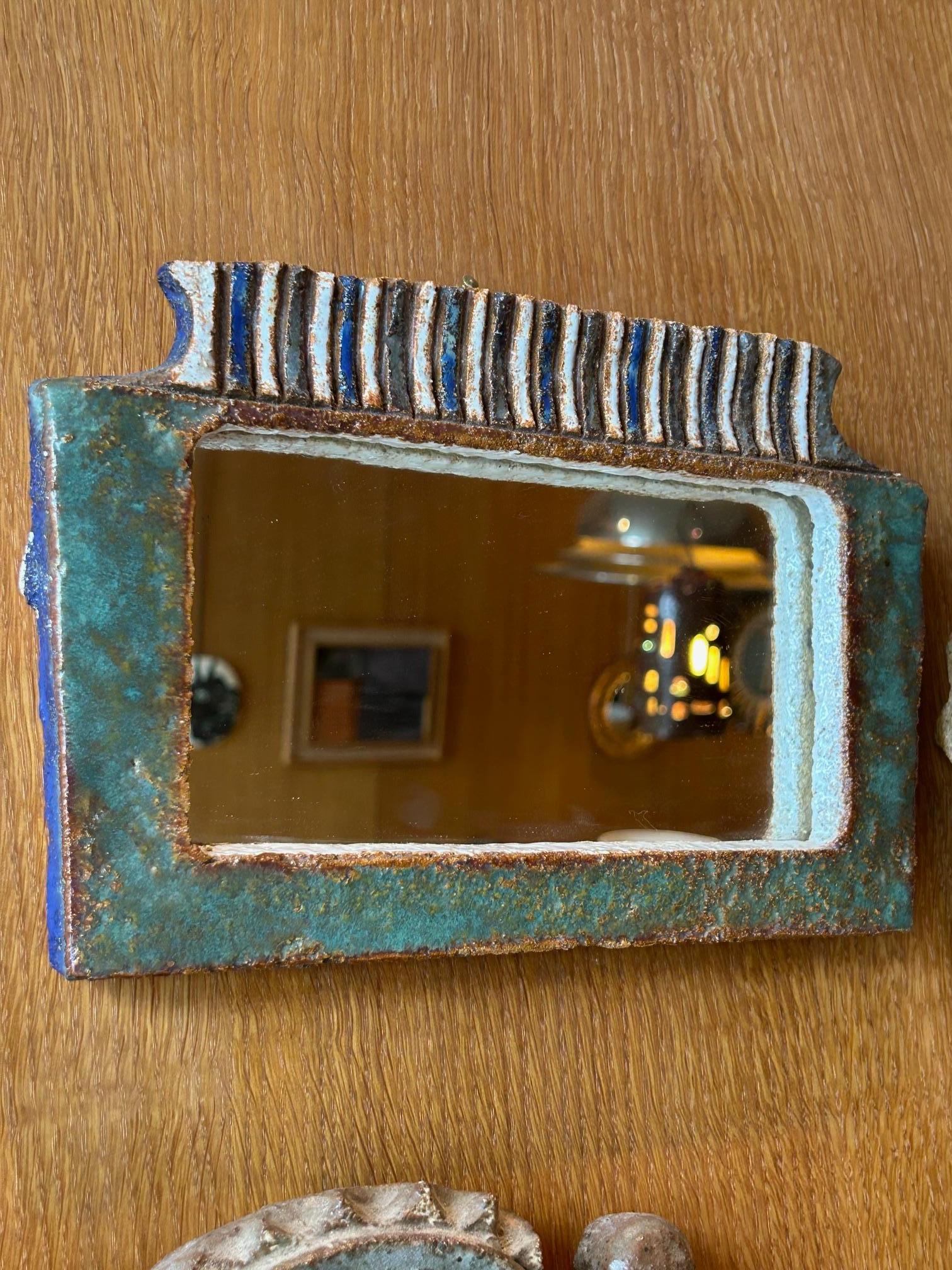Specchio in ceramica di Les Argonautes, Francia anni '60 in vendita 1