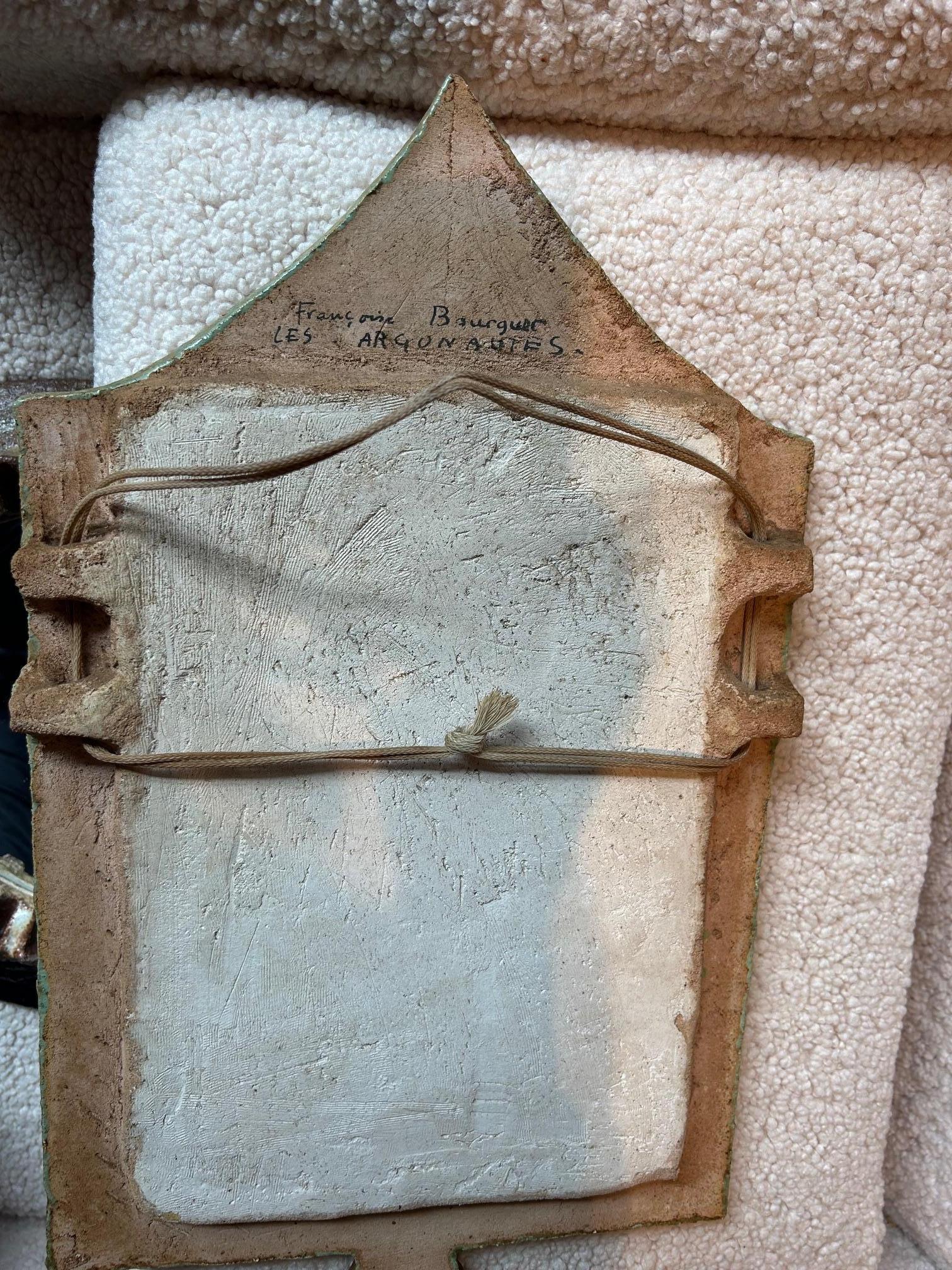 Metà XX secolo Specchio in ceramica di Les Argonautes, Francia anni '60 in vendita