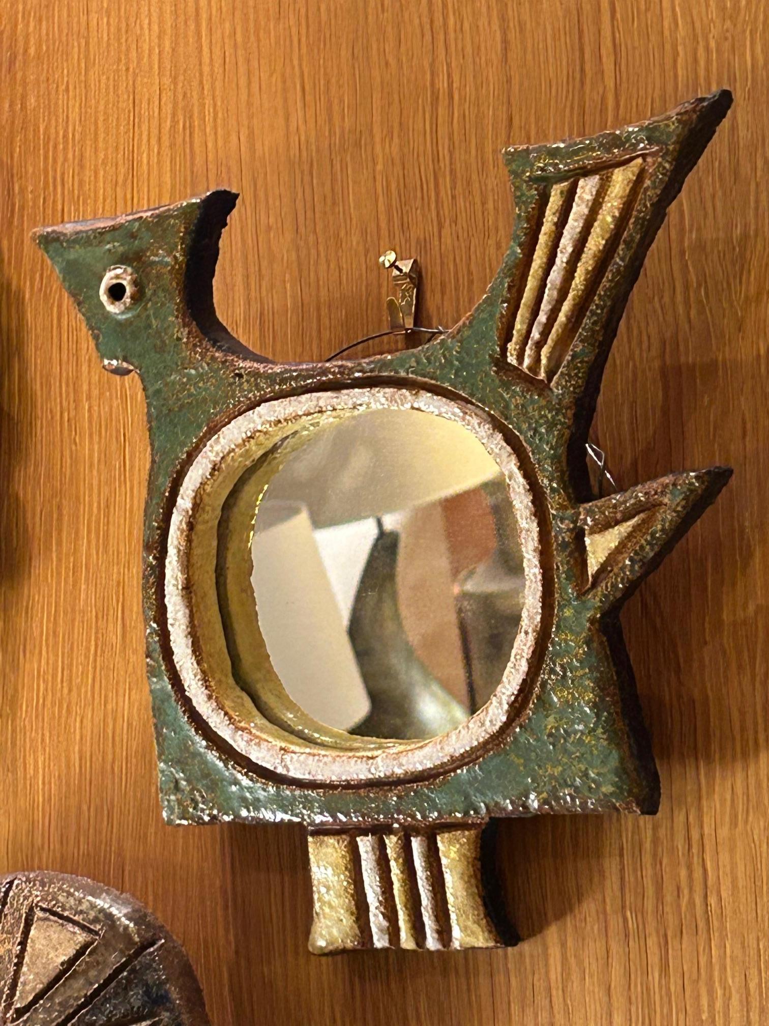 Keramikspiegel von les Argonautes, Frankreich 1960er Jahre (Mitte des 20. Jahrhunderts) im Angebot