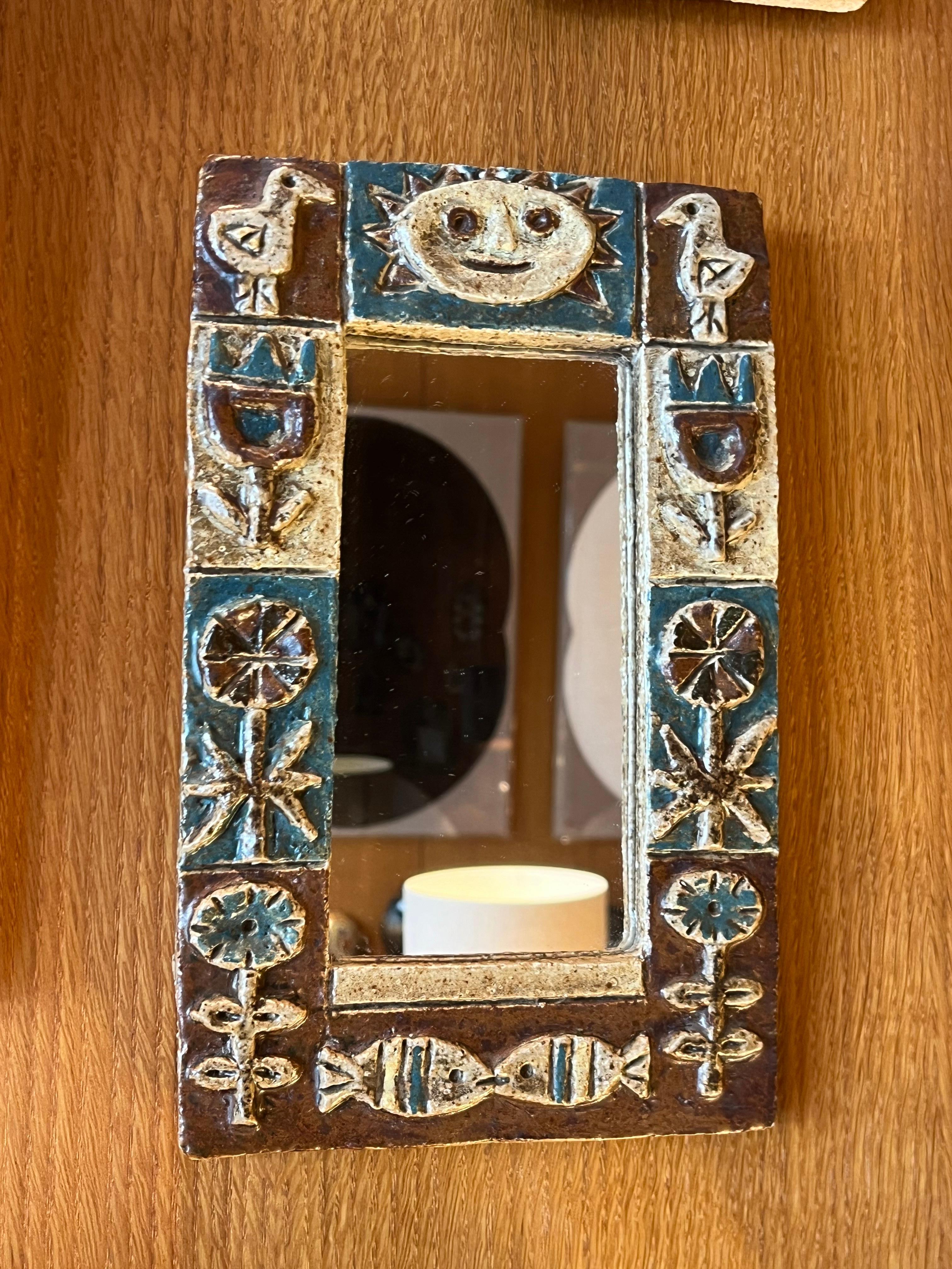 Ceramic mirror by les Argonautes, France 1960's For Sale 1