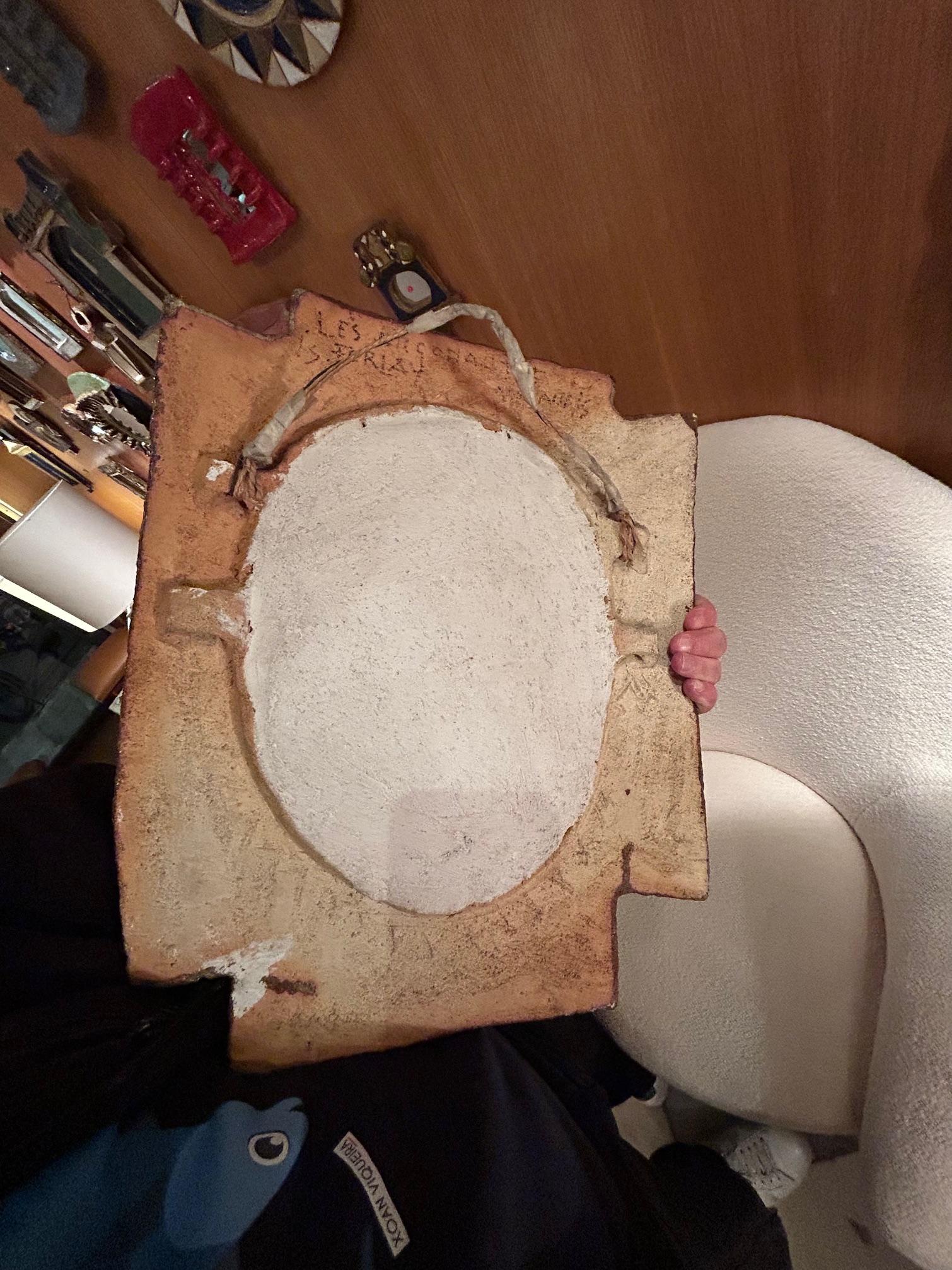 Ceramic mirror by les Argonautes, France 1960's For Sale 1