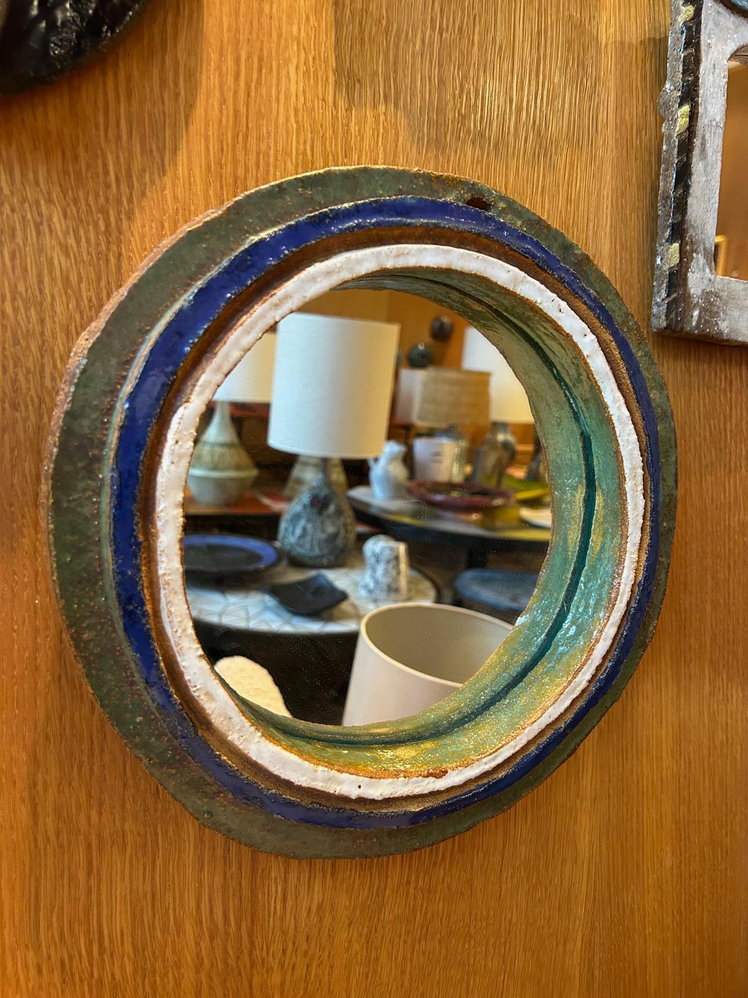 Ceramic mirror by les Argonautes, France 1960's For Sale 1