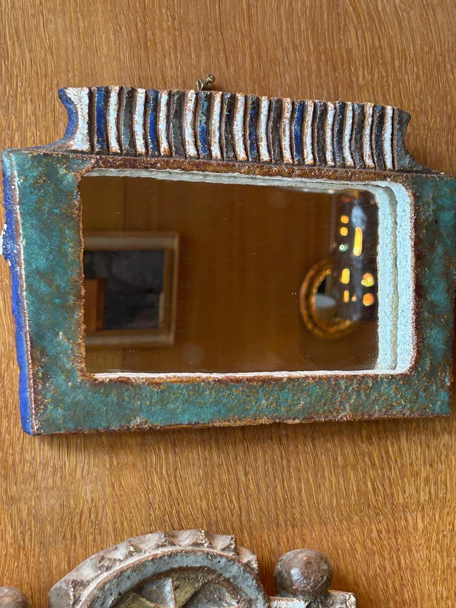 Specchio in ceramica di Les Argonautes, Francia anni '60 in vendita 2