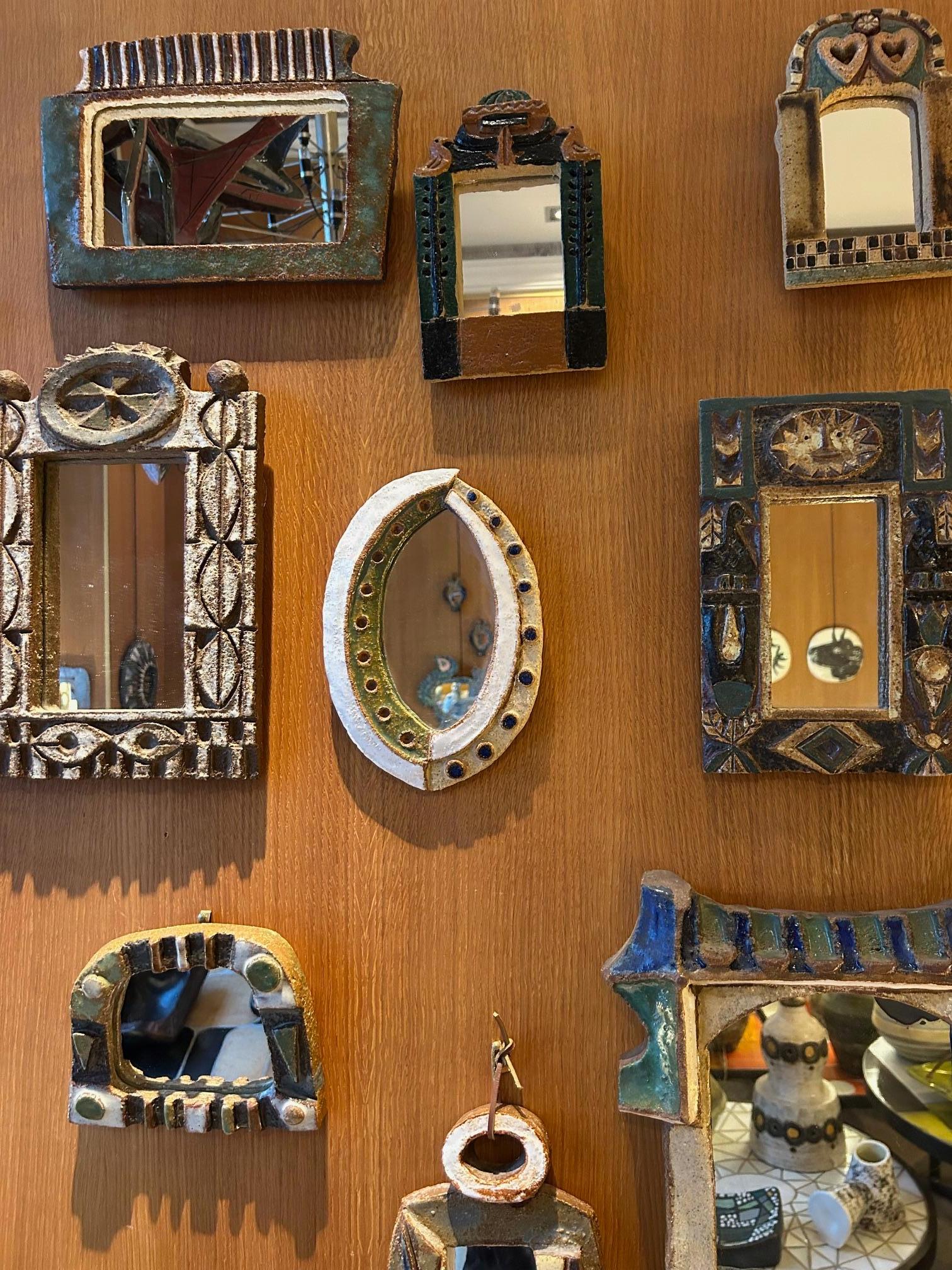 Keramikspiegel von les Argonautes, Frankreich 1960er Jahre im Angebot 2