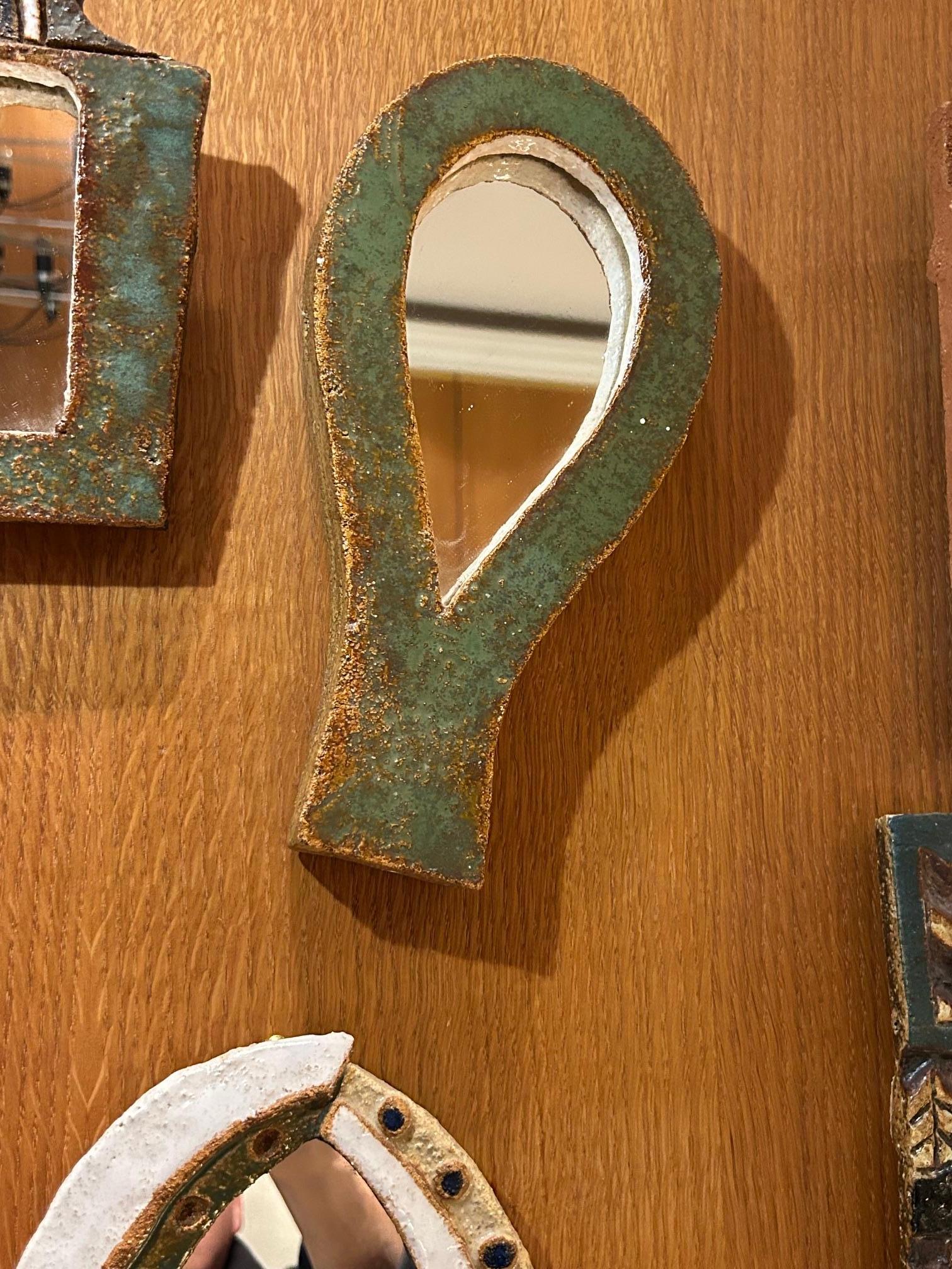 Keramikspiegel von les Argonautes, Frankreich 1960er Jahre im Angebot 2