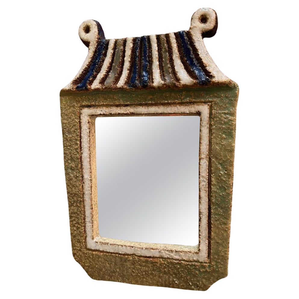Miroir en céramique par les Argonautes, France années 1960