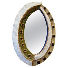 Specchio in ceramica di Les Argonautes, Francia anni '60