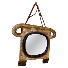 Specchio in ceramica di Les Argonautes, Francia anni '60