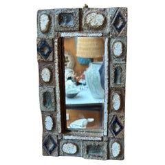 Ceramic mirror by les Argonautes, France 1960's