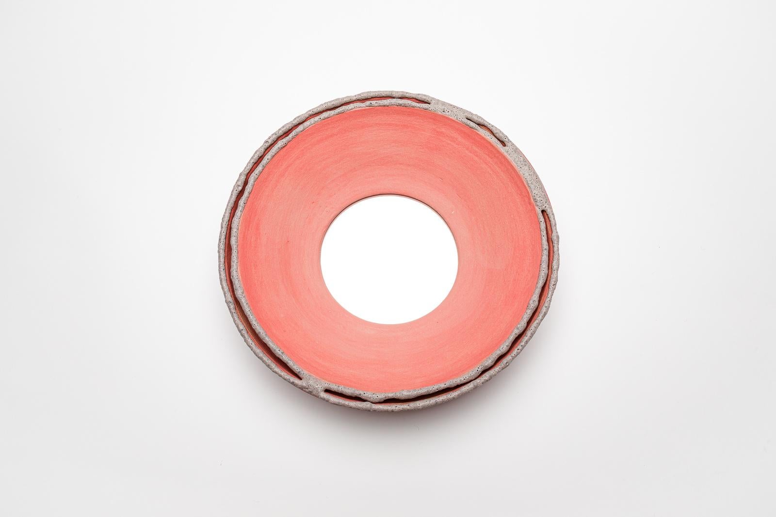 Keramik-Spiegel von Mia Jensen, signiert, einzigartiges Stück, um 2023 (Französisch) im Angebot