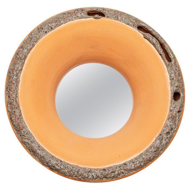 Specchio in ceramica di Mia Jensen, firmato, pezzo unico, circa 2023 in vendita