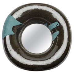 Ceramic Mirror by Mia Jensen, Signed, Unique Piece, circa 2023