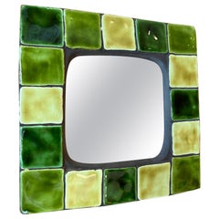 Ceramic mirror by Mithe Elseplt, France 1960'S
