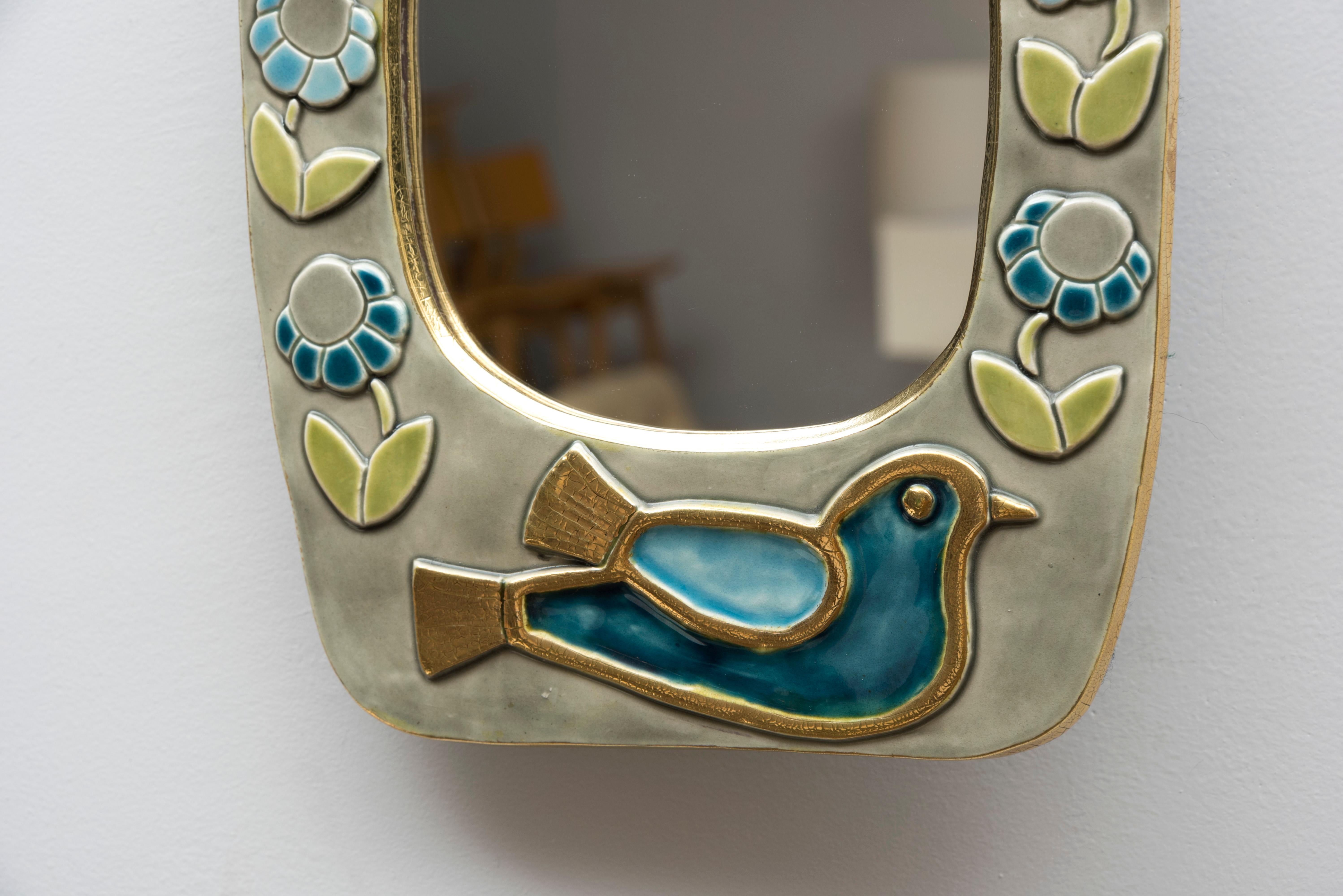 Glazed Ceramic Mirror by Mithé Espelt