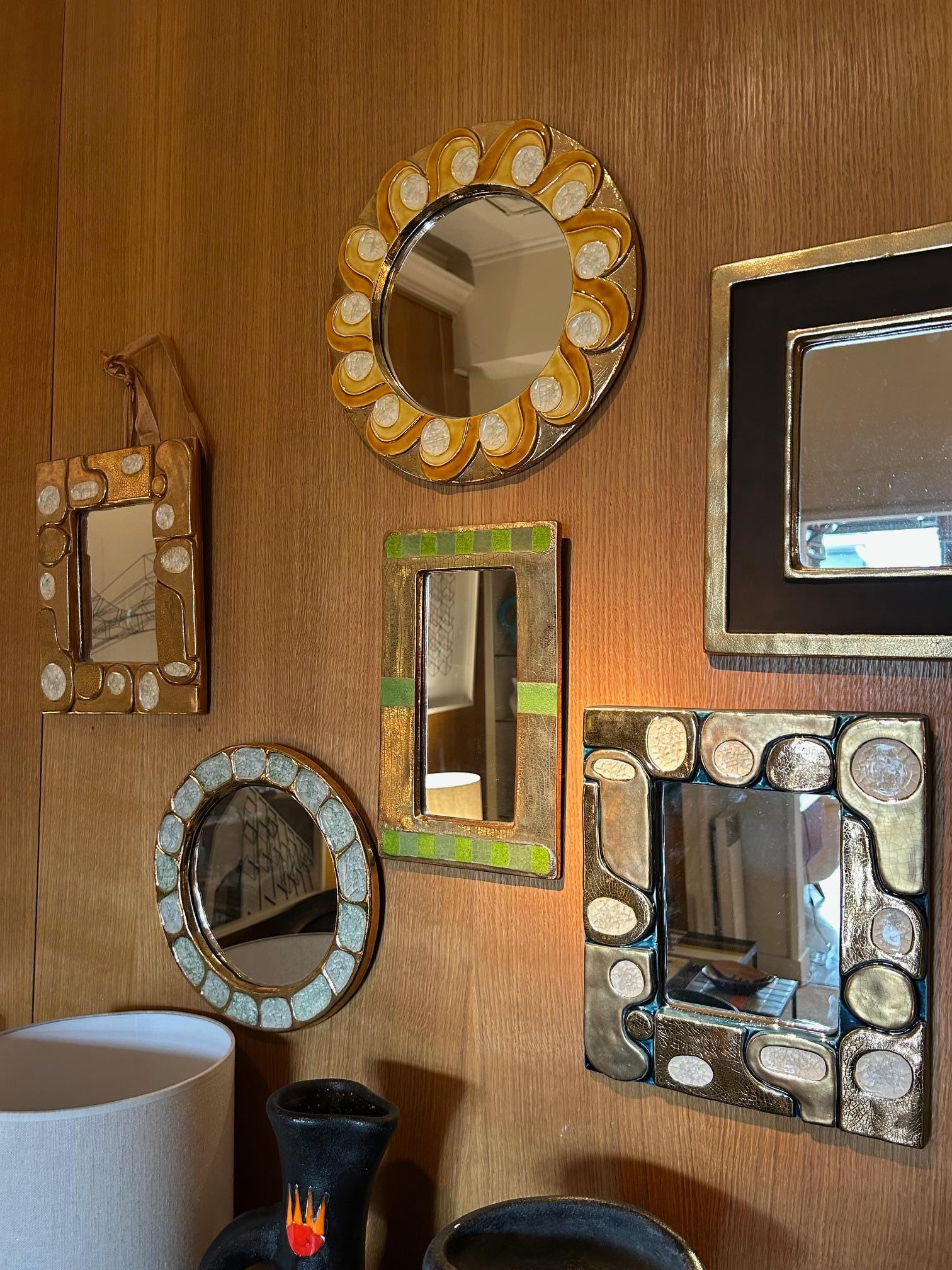 Moderno Specchio in ceramica di Mithé Espelt, Francia, anni '60 in vendita