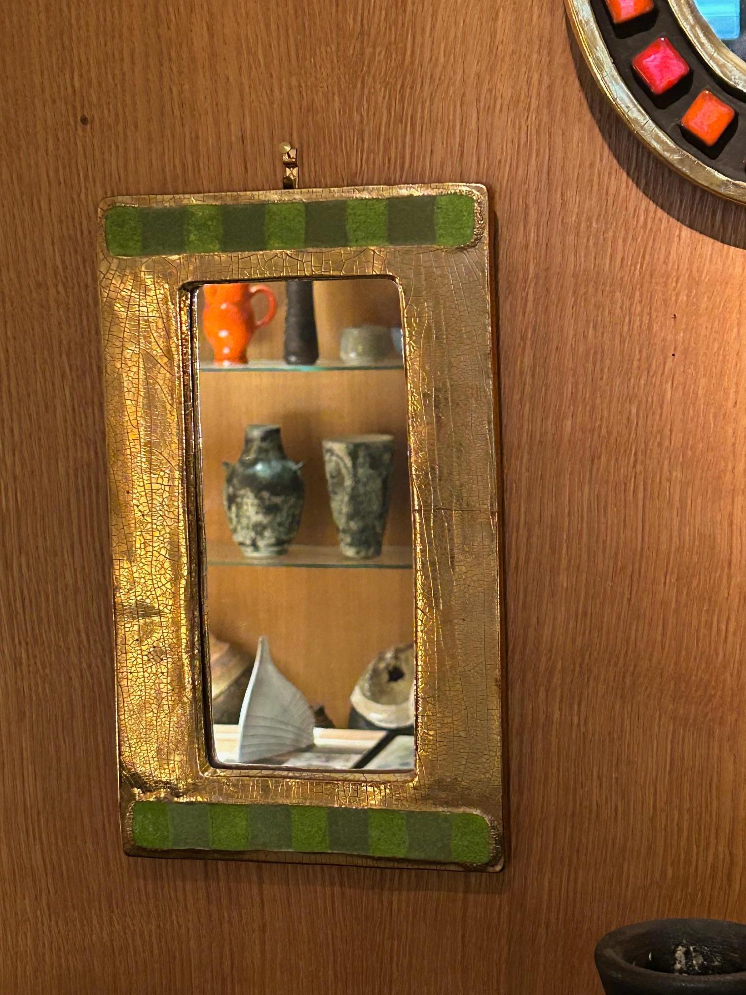 French Ceramic mirror by Mithé Espelt, France, 1960's