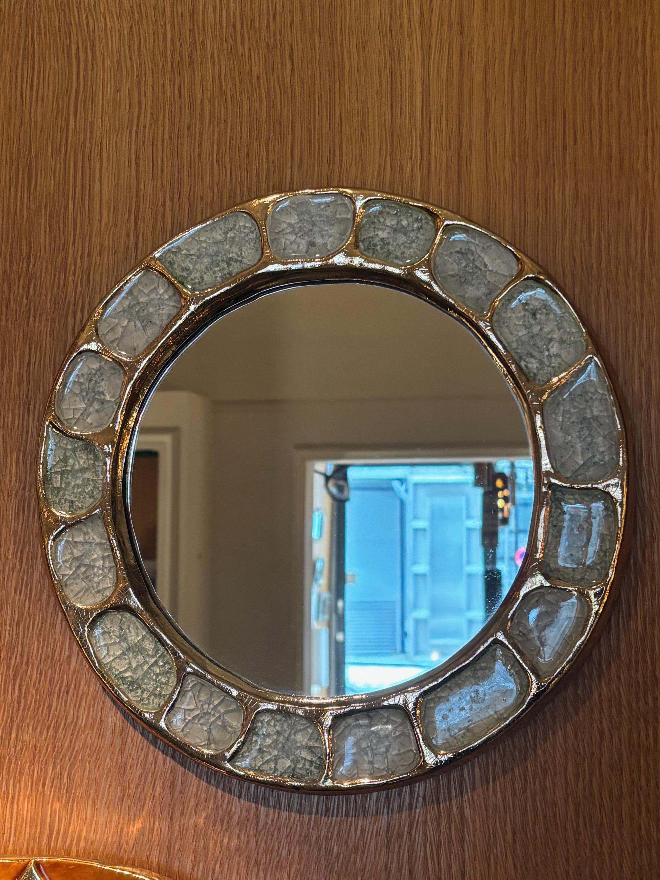 Français Miroir en céramique de Mithé Espelt, France, années 1960 en vente
