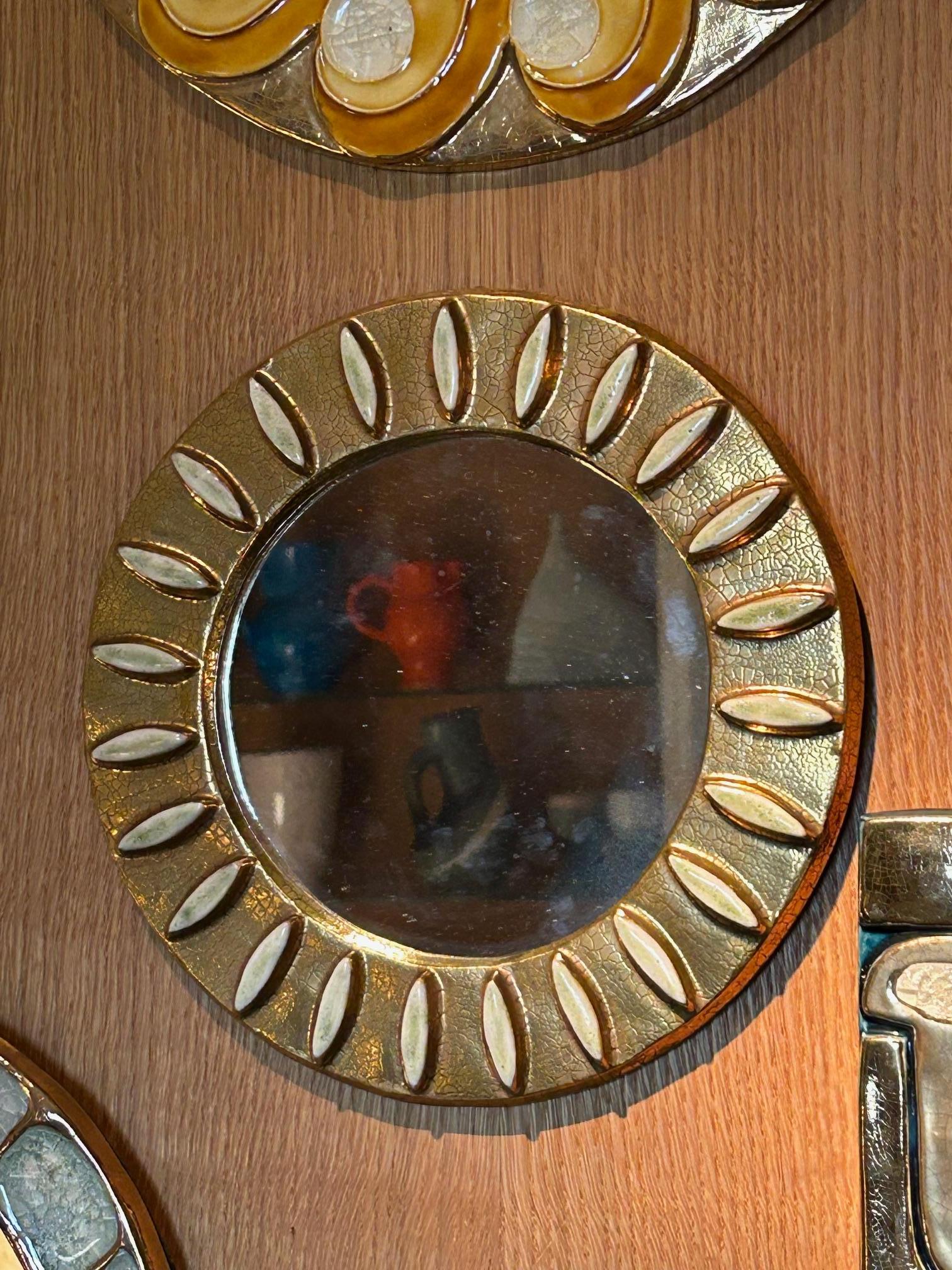 French Ceramic mirror by Mithé Espelt, France, 1960's For Sale